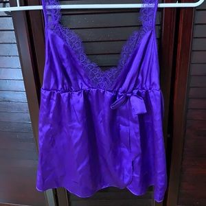 NWT! Victoria Secret small V neck baby doll top with bow as accent and trim lace